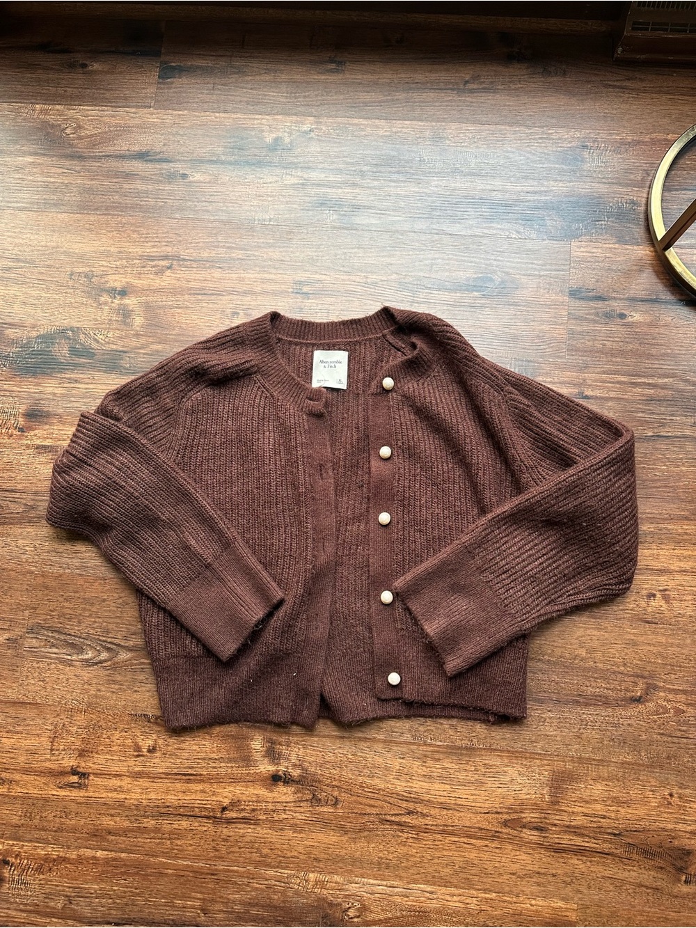 Abercrombie & Fitch Chocolate Brown Button-Front Knit Cardigan